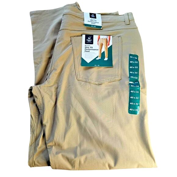 Mens Slim Fit Benton Stretch Performance Pant 5-pocket UPF 30 Men's Size 40x32 - Picture 2 of 10